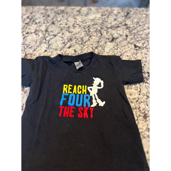 Reach four for the sky boys birthday shirt size 4t Toy Story fourth 4 birthday - Picture 2 of 4